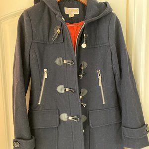 MICHAEL Michael Kors Dark Blue Preppy look hooded coat with horn button